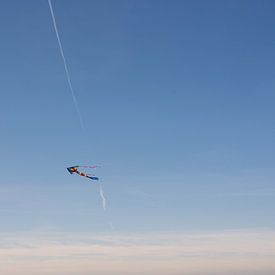 regenboog vlieger tegen blauwe hemel van Sanne Portauwe Photography