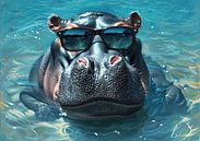 Hippo Summer Day | AquaCool by Eye catching paintings thumbnail