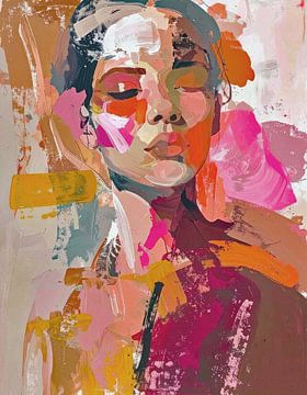 Abstract Portret -Zij die bleef van Moonheart Artworks
