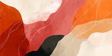 Organic interplay of lines in warm earthy tones by Vlindertuin-Art