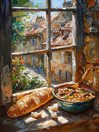 Cassoulet am Fenster von Erika Kaisersot
