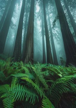Boswegen gehuld in mist van fernlichtsicht