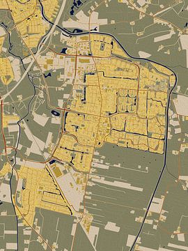 Kaart van Leusden in de stijl van Gustav Klimt van Maporia