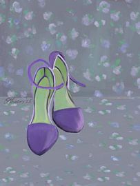 Chaussures à fleurs violettes sur Osheensgallery