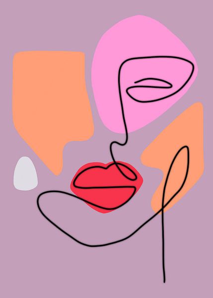 En forme - visage de femme abstrait par Milky Fine Art