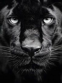 Panthère noire - Un regard intense dans une élégance monochrome sur drdigitaldesign