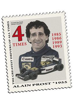 Alain Prost stempel van Theodor Decker