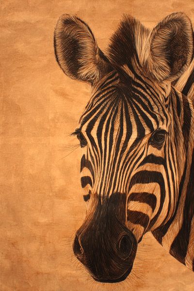 Zebra Timeless Contrasts in Warm Light by Eva Lee