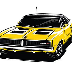 Vibrant Gold Tone Auto Pop Outline by Ramy Salah Hefny