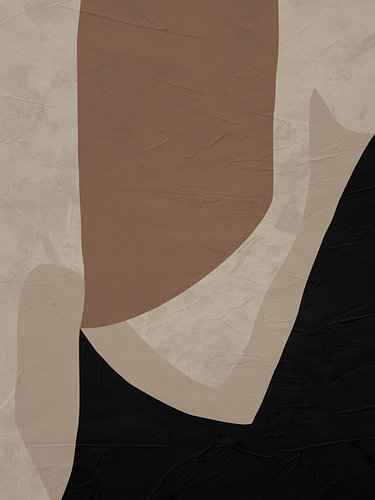 Abstract, organic-geometric modern art in earth tones