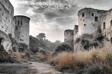 Ancient Ruined Towers under a Dramatic Sky by BowiScapes - Fine Art and Urban Wall Art
