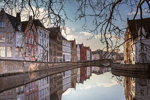 Brügge Spiegelrei und Spinolarei mit Spiegelung im Wasser | Stadtfotografie
