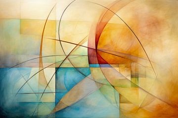 Abstract schilderij - minimalistisch geometrisch van Joriali Abstract