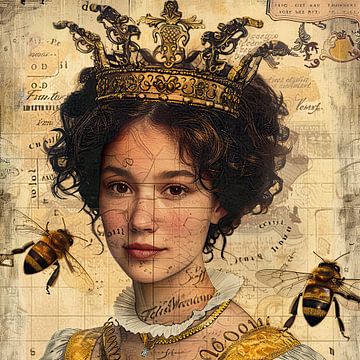 Queen of bees van Vlindertuin Art