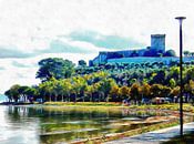Aan het meer onder het fort Castiglione del Lago van Dorothy Berry-Lound thumbnail