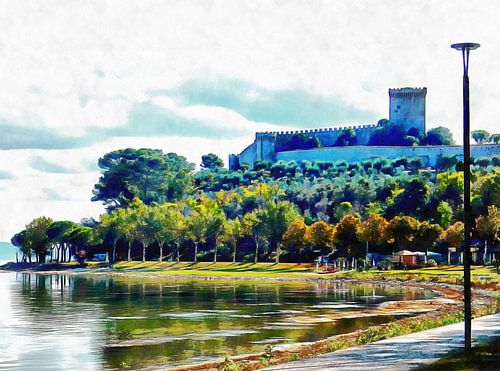 Aan het meer onder het fort Castiglione del Lago