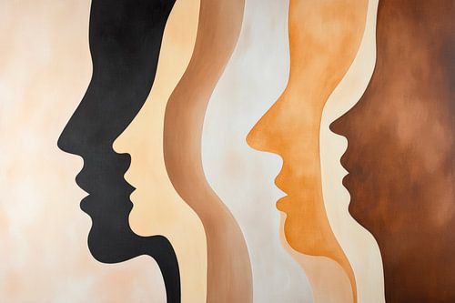 Gezichten in een harmonieuze verscheidenheid van kleuren