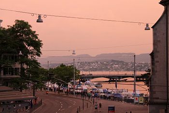 Sunset in Zurich at the Zurichsee