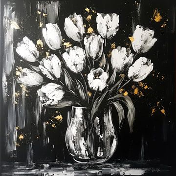 Les tulipes dans la nuit sur Vlindertuin Art