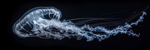 Elegant jellyfish in the deep sea