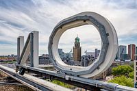 The Rotterdam City Hall seen from the roof of the Hilton Hotel in Rotterdam