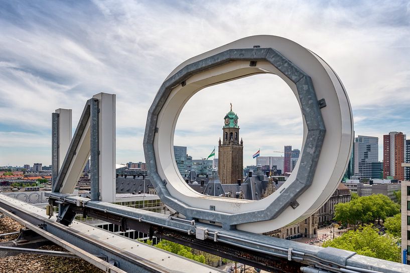 L'hôtel de ville de Rotterdam vu du toit de l'hôtel Hilton à Rotterdam par Annette Roijaards