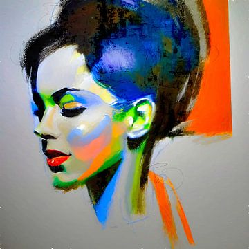Colorful female portrait by Arjen Roos