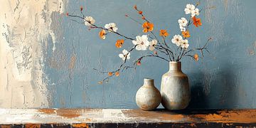 Verstilde Bloei op Ruw Canvas van Studio BB