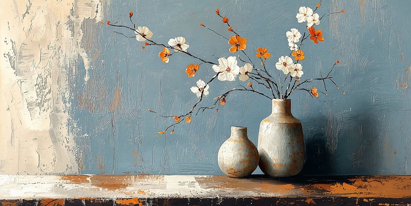 Tranquil Bloom on Rough Canvas by Studio BB