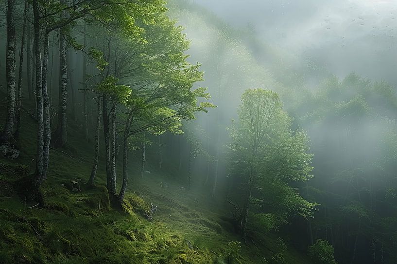 morning light in the forest by Egon Zitter