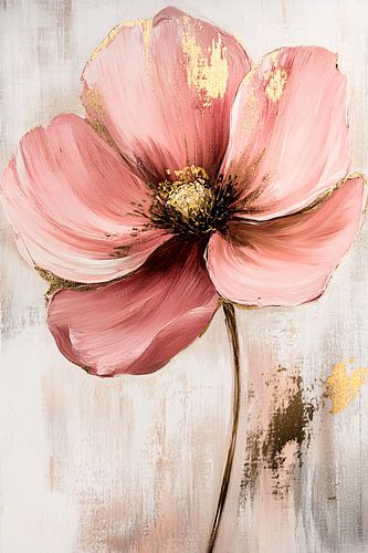 Bloem met abstracte gouden accenten