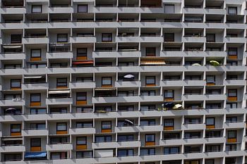 modere Wohnsiedlung in Großstadt