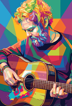 GLEN HANSARD WPAP POP-ART-ILLUSTRATION: „Voice of Heart“ & Resilience – Metallkunst-Poster