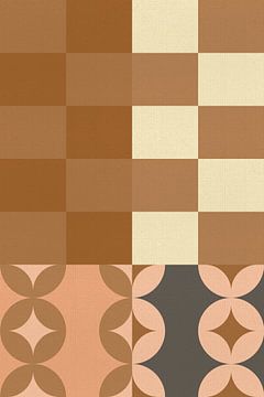 Ruit Retro geometrisch patroon. Moderne abstracte kunst I van Dina Dankers