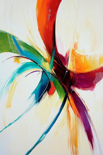 Een oproer van hartstochtelijke kleuren Dansende kleuren in de wind Kunst