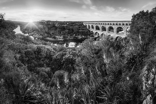 Pont Du Gard zwart-wit