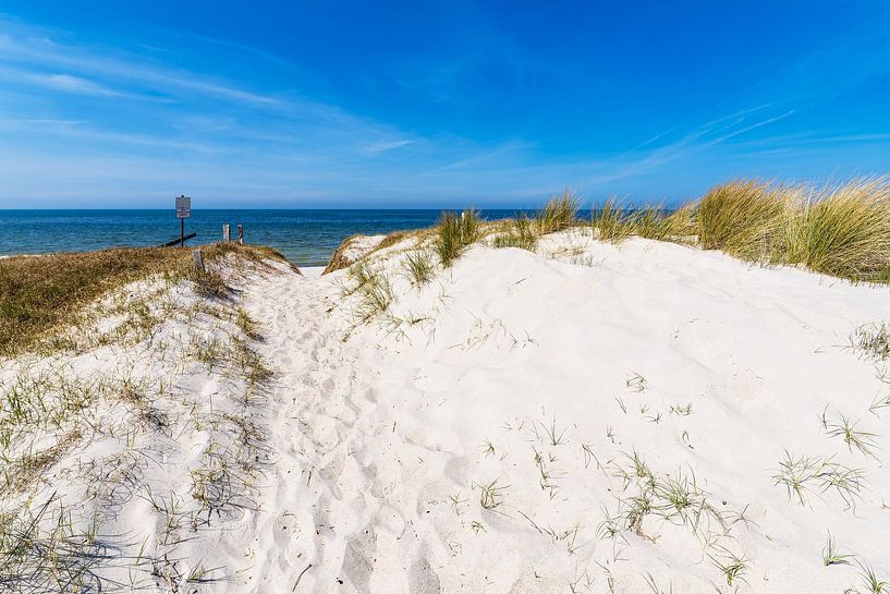 Strand in Neuendorf op het eiland Hiddensee van Rico Ködder