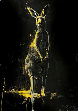 Schilderij Kangoeroe Neon van Kunst Kriebels