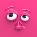 Grappig gezicht roze van Jörg Hausmann thumbnail