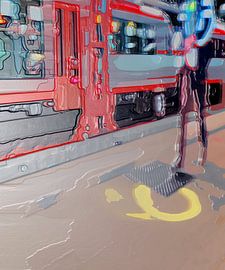 Gleis Drei BHF DD Neustadt [Original 60 cm x 50 cm] von Anna Kasten