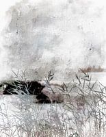 Abstract winterlandschap in zachte kleuren