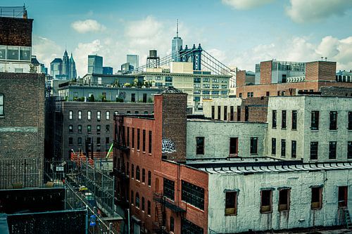 New York City Foto op Canvas – Brooklyn Bridge Dumbo Wanddecoratie 05