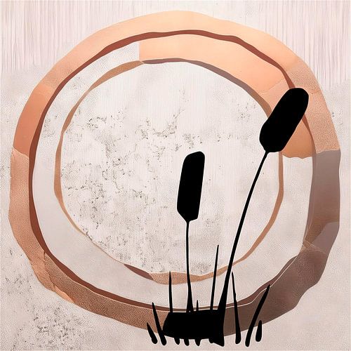 Japandi / Wabi-Sabi Art . Organische vormen in Mixed media