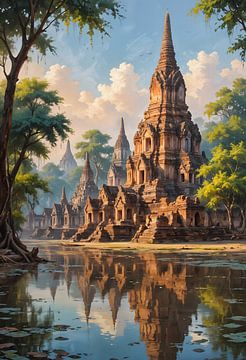 Ayutthaya Historisch Park van Fukuro Creative