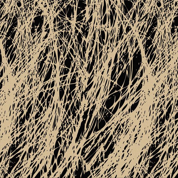 Natura Astratta. Abstract nature pattern in black and yellow V by Dina Dankers