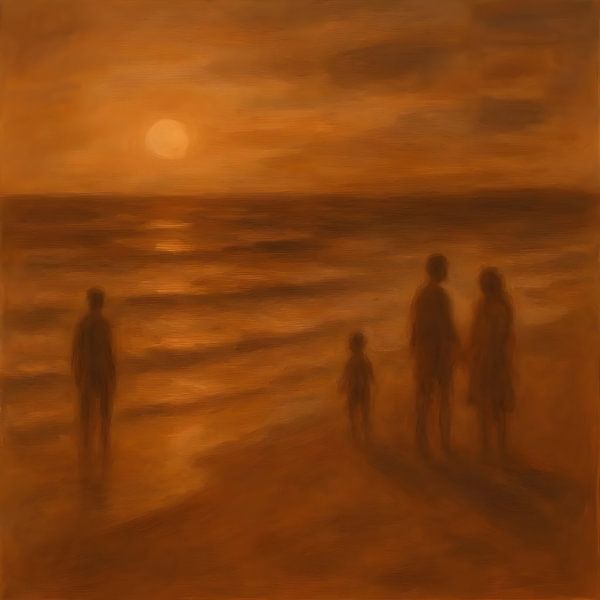 Strandwandeling gezin van FoXo Art