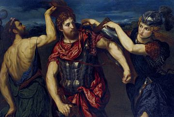 Paris Bordon, Perseus bewapend door Mercurius en Minerva - 1550 van Atelier Liesjes