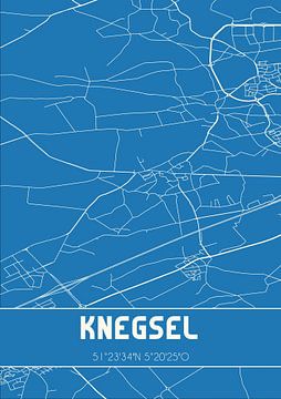 Blaupause | Karte | Knegsel (Nordbrabant) von Rezona