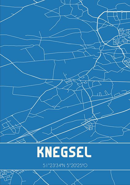 Blueprint | Map | Knegsel (North Brabant) by Prints of Place