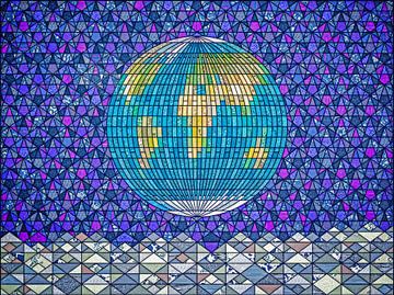 Earthrise glas-in-lood van Frans Blok - foto's, kunst en andere wanddecoratie